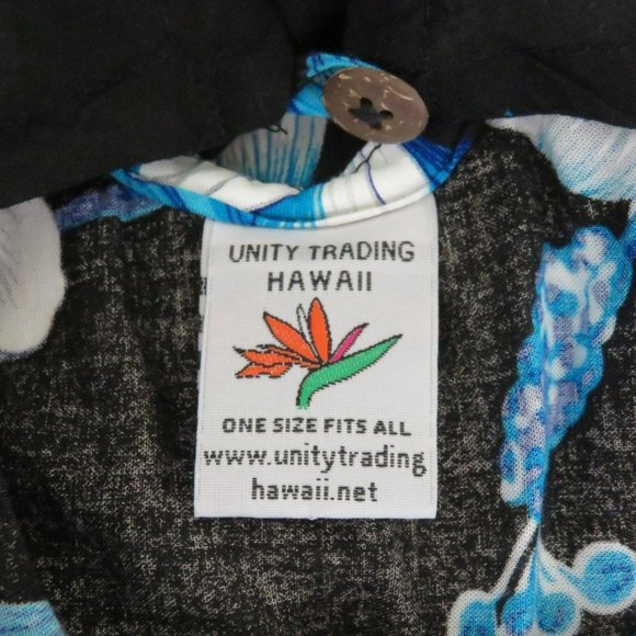 Vintage Unity Trading Hawaii Blue Floral Dress M Sleeveless Muu Muu New Old Stoc - Picture 4 of 12